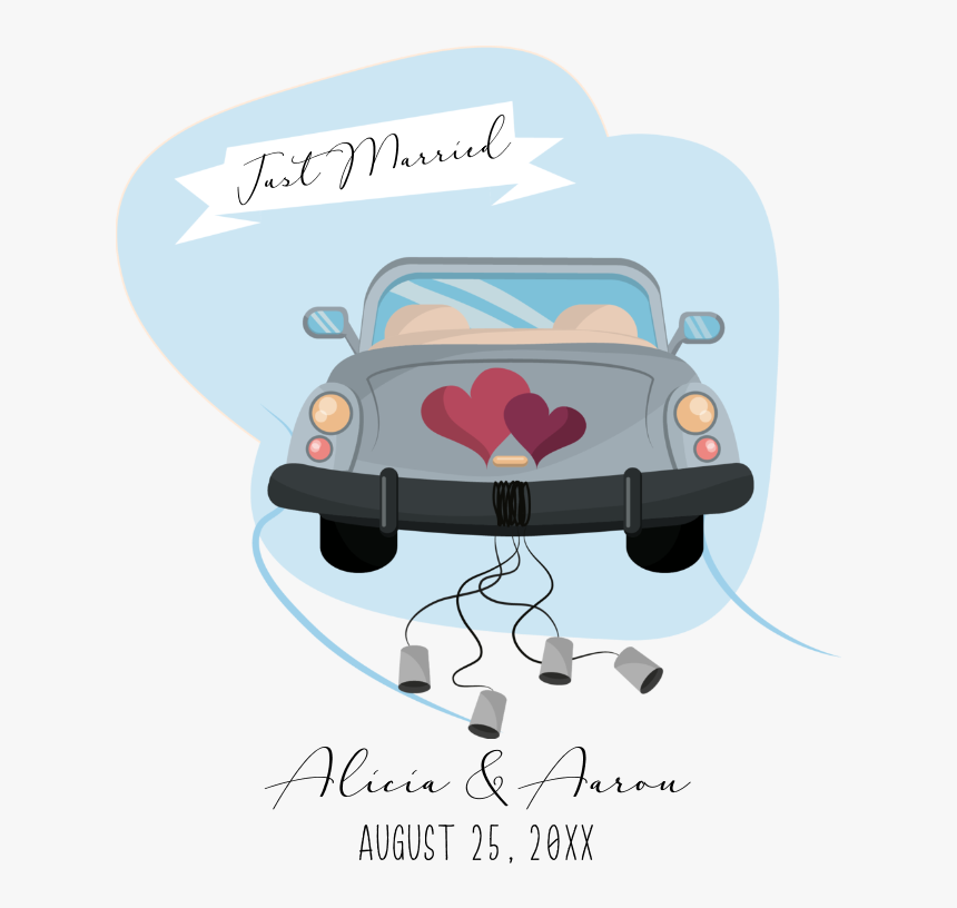 just married car  illustration hd png download  kindpng
