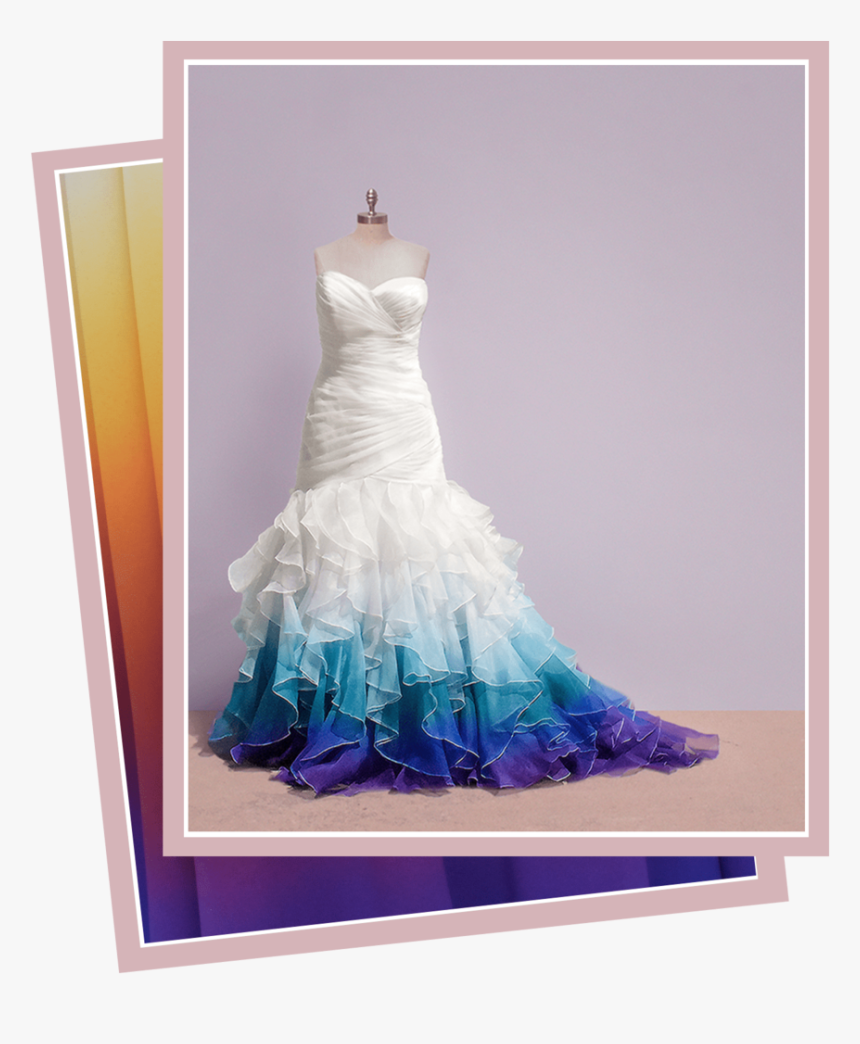 Transparent Wedding Veil Png - Dip Dyed Wedding Dress, Png Download, Free Download