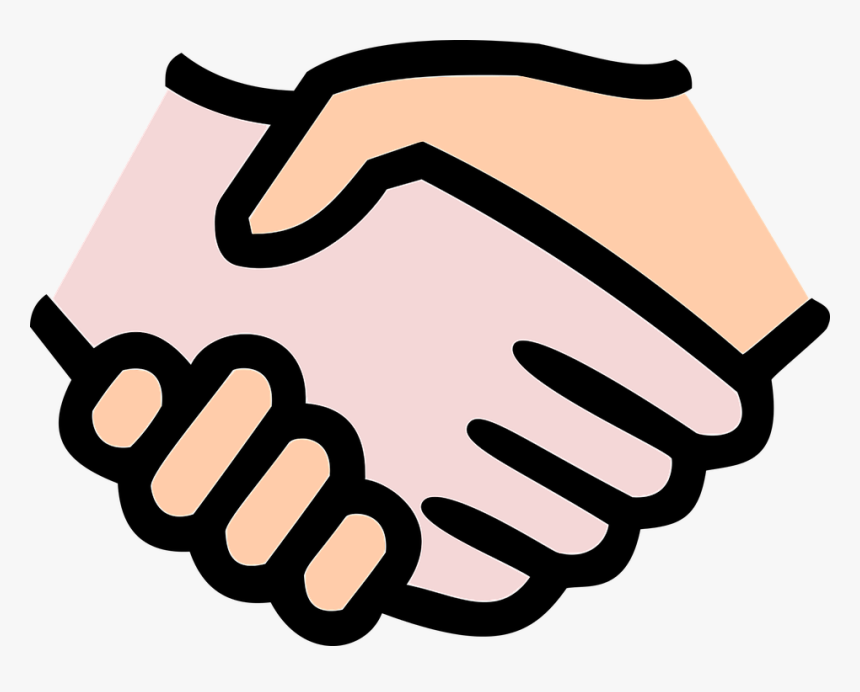 Brotherhood Clipart Helping Hand - Shaking Hands Easy Drawing, HD Png Download, Free Download