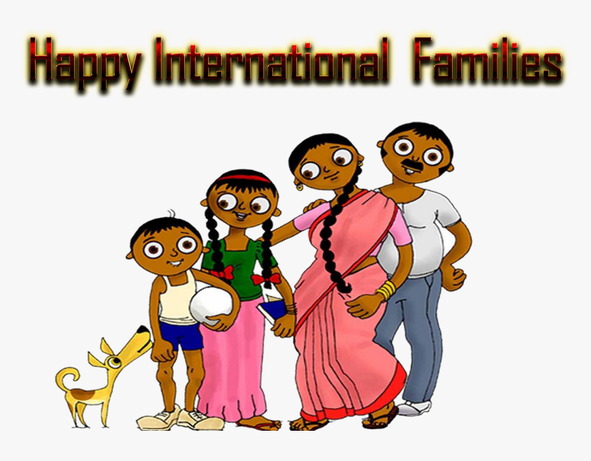 Happy International Families Indian Family Clipart - Cartoon Indian Family Clipart, HD Png Download, Free Download