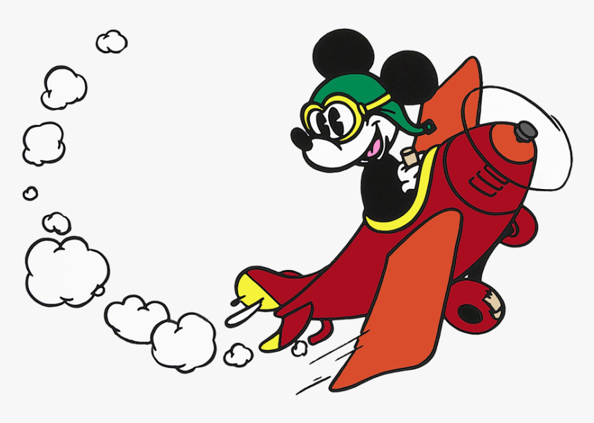 Pilot Clipart Mickey - Mickey Mouse Flying A Plane, HD Png Download, Free Download