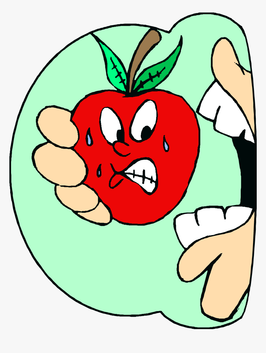 Human Digestive System Animation - Biting An Apple Cartoon, HD Png Download, Free Download