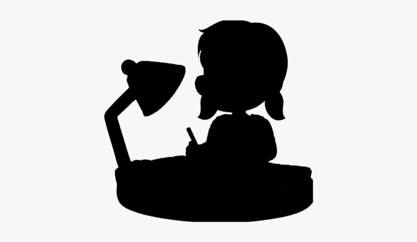 Cartoon Girl Studying Png Transparent Images - Silhouette, Png Download, Free Download