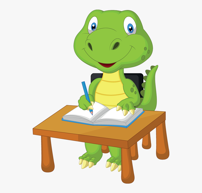 Dinosaur Studying Clipart , Png Download - Cartoon Dinosaur Studying, Transparent Png, Free Download