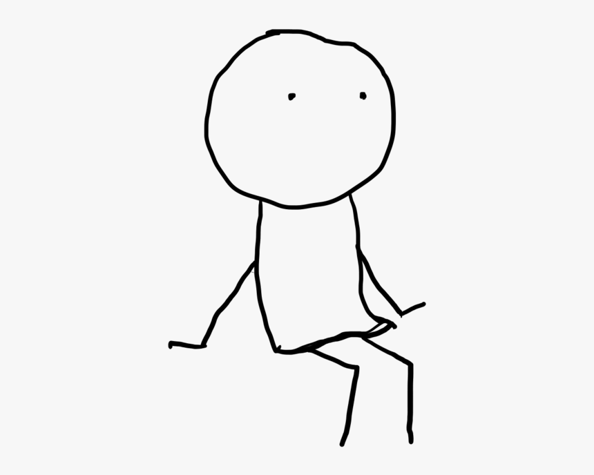 Stick Figure Sitting Png - Cartoon Stick Figure Sitting, Transparent Png, Free Download