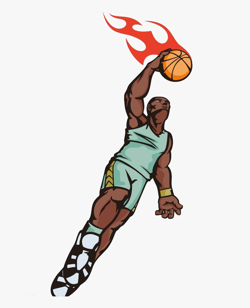 Basketball Sport Slam Dunk Illustration - Cartoon Shooting A Basketball, HD Png Download, Free Download