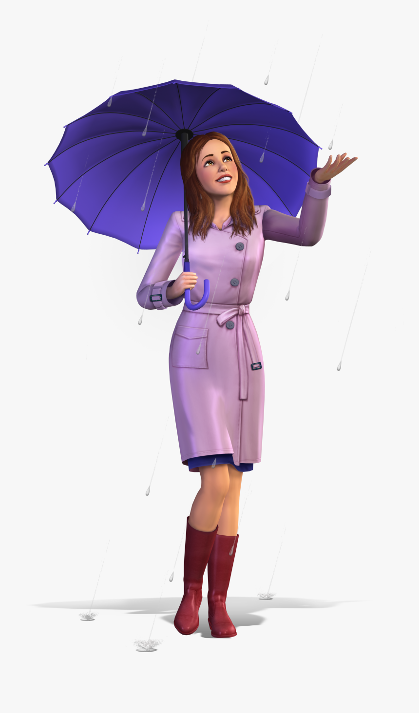 Png Girl With Umbrella - Umbrella Sims 4 Seasons, Transparent Png, Free Download