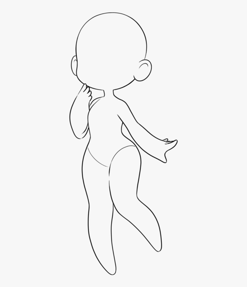 Female Chibi Drawing Bases , Png Download - Chibi Drawing Base Female, Tran...