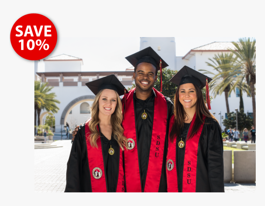 Transparent Cap And Gown Png - Sdsu Graduation Gown, Png Download, Free Download