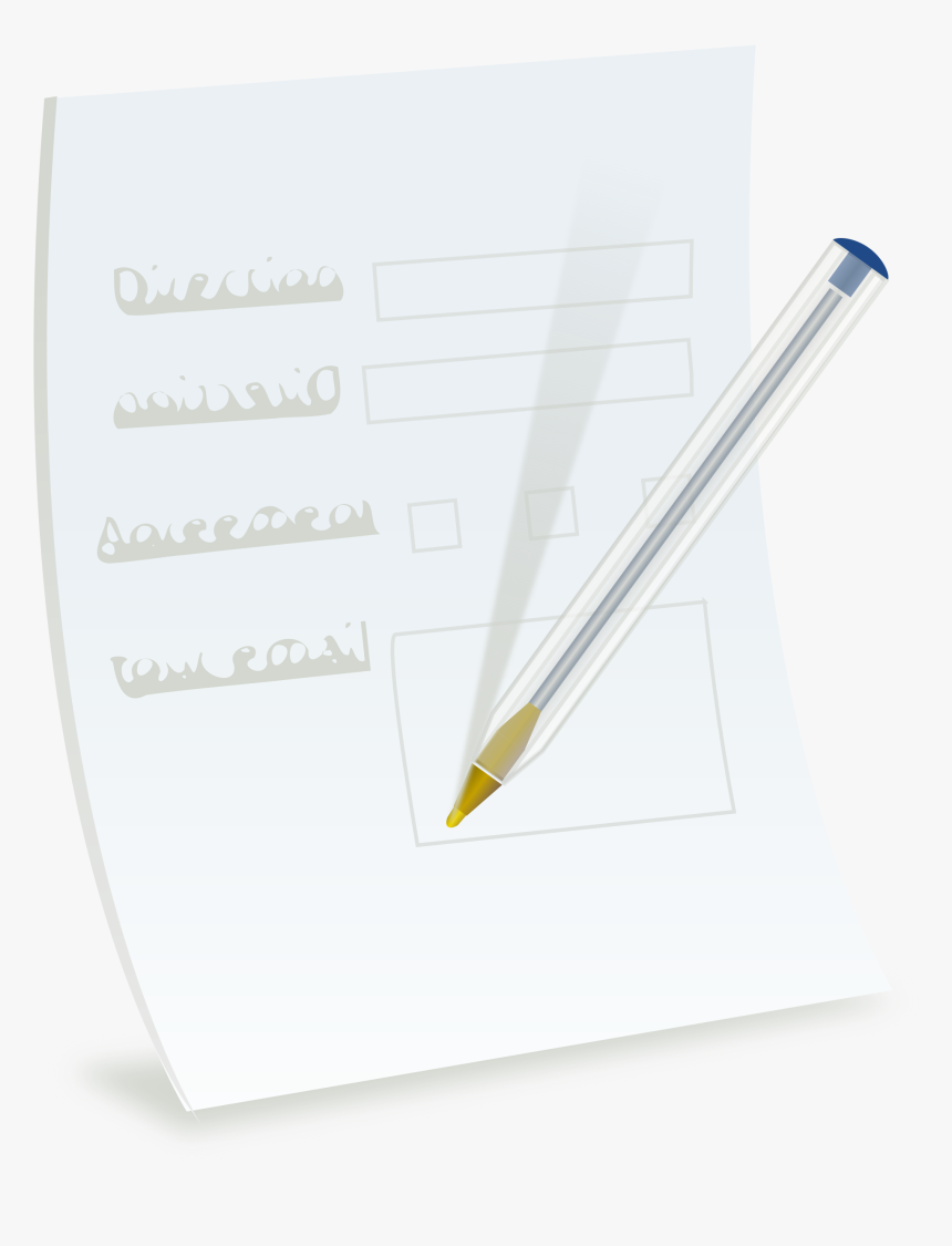 Paper Form With Ballpoint Clip Arts - Change Request Form Icon, HD Png Download, Free Download