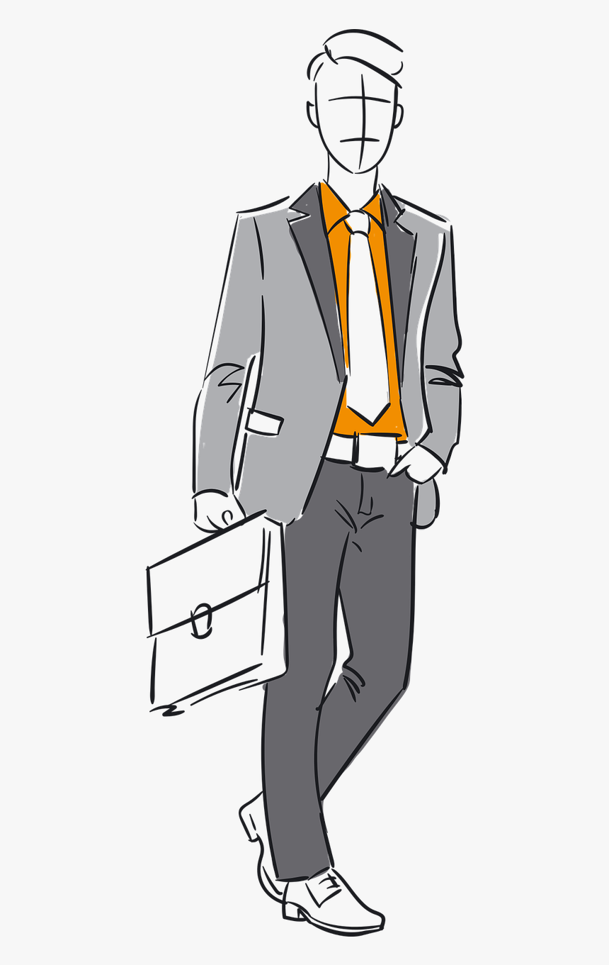 Man With Suitcase Sketch, HD Png Download, Free Download