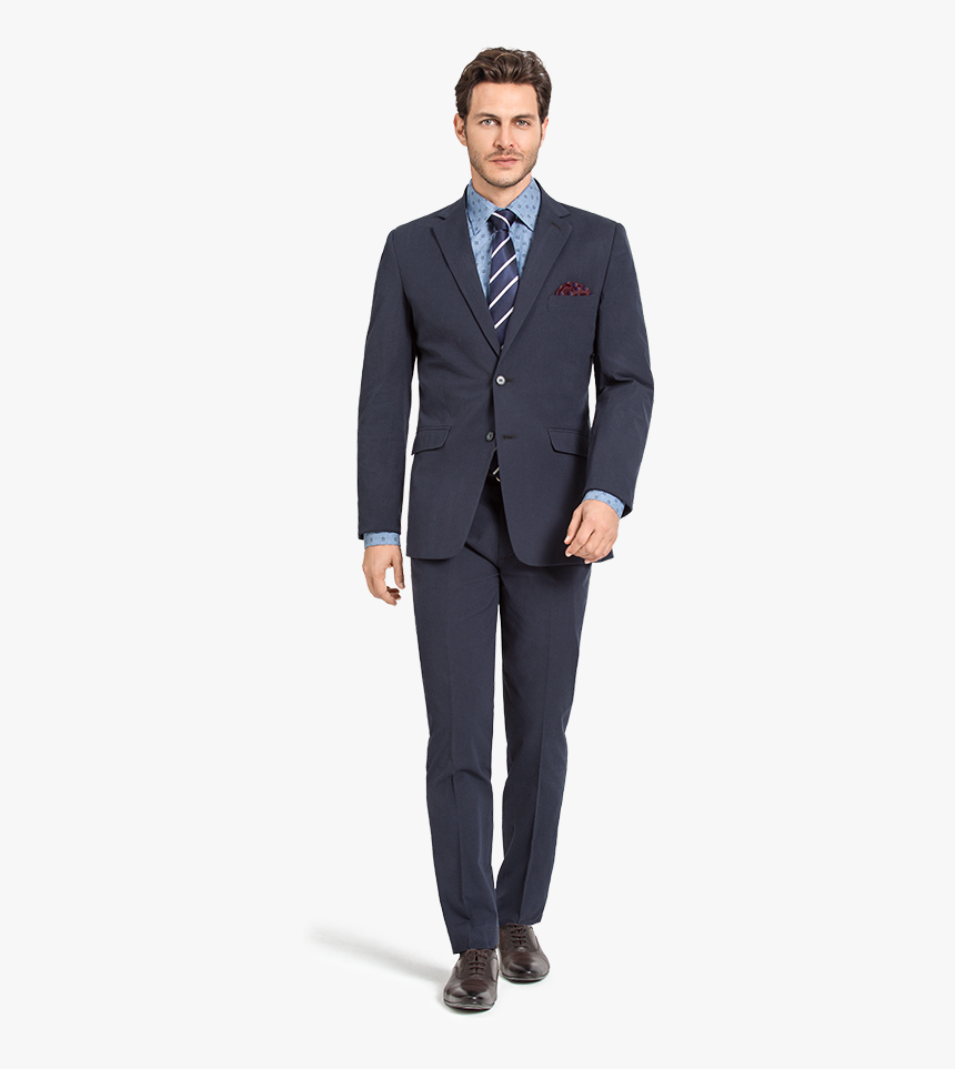 Blue Checked Cotton Suit - Double Breasted Suit Dark Blue, HD Png Download, Free Download