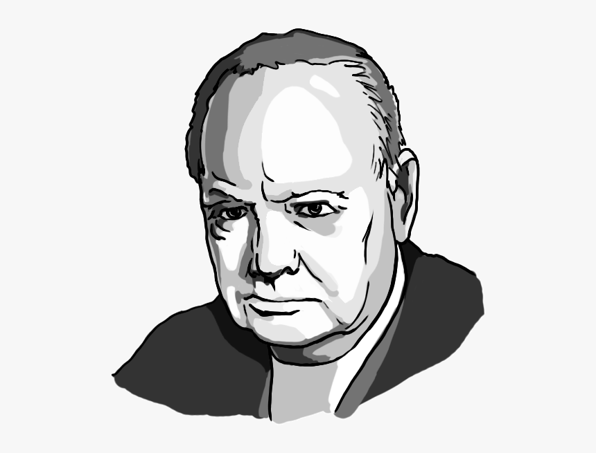 How To Draw Portraits Of Famous People Step - Draw Winston Churchill Step By Step, HD Png Download, Free Download