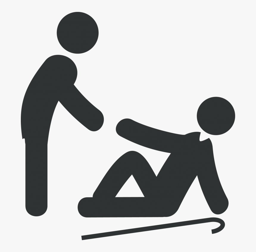 Simple Graphic Of A Person Helping Another Person From - Fall Prevention Clip Art, HD Png Download, Free Download