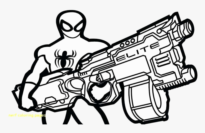 Nerf Gun Coloring Ideas Fabulous Pages Free Photo Transparent - Nerf Gun Coloring Pages, HD Png Download, Free Download