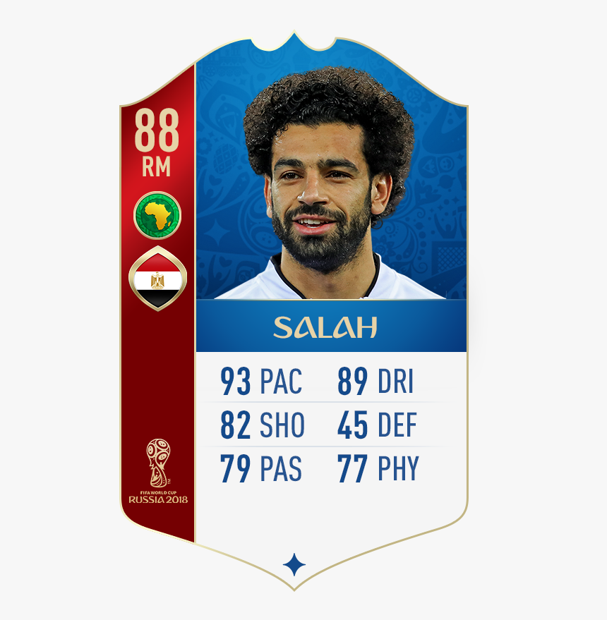 Mohamed Salah Fifa 18 World Cup Rating - Fifa 18 World Cup Salah, HD Png Download, Free Download