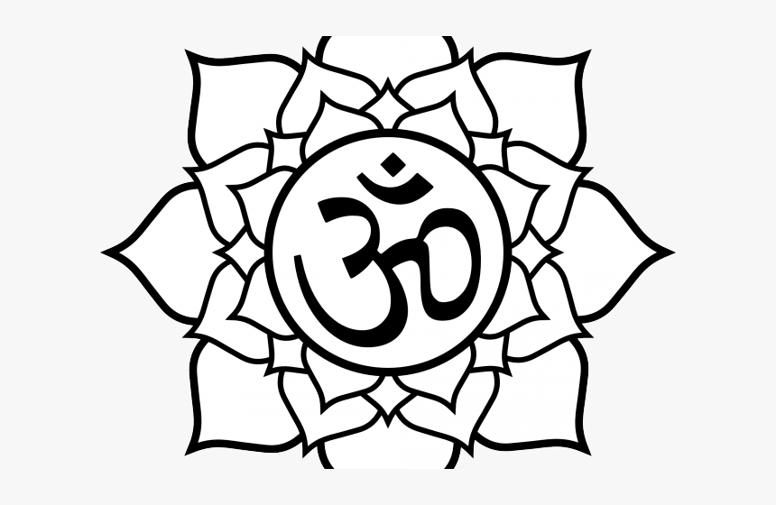Drawn Lotus Om Symbol Tattoo - Printable Lotus Flower Coloring Page, HD Png Download, Free Download