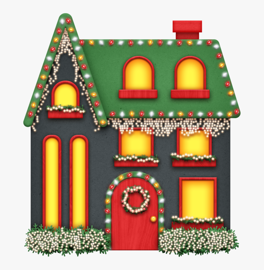 Free Christmas House With Lights, HD Png Download, Free Download