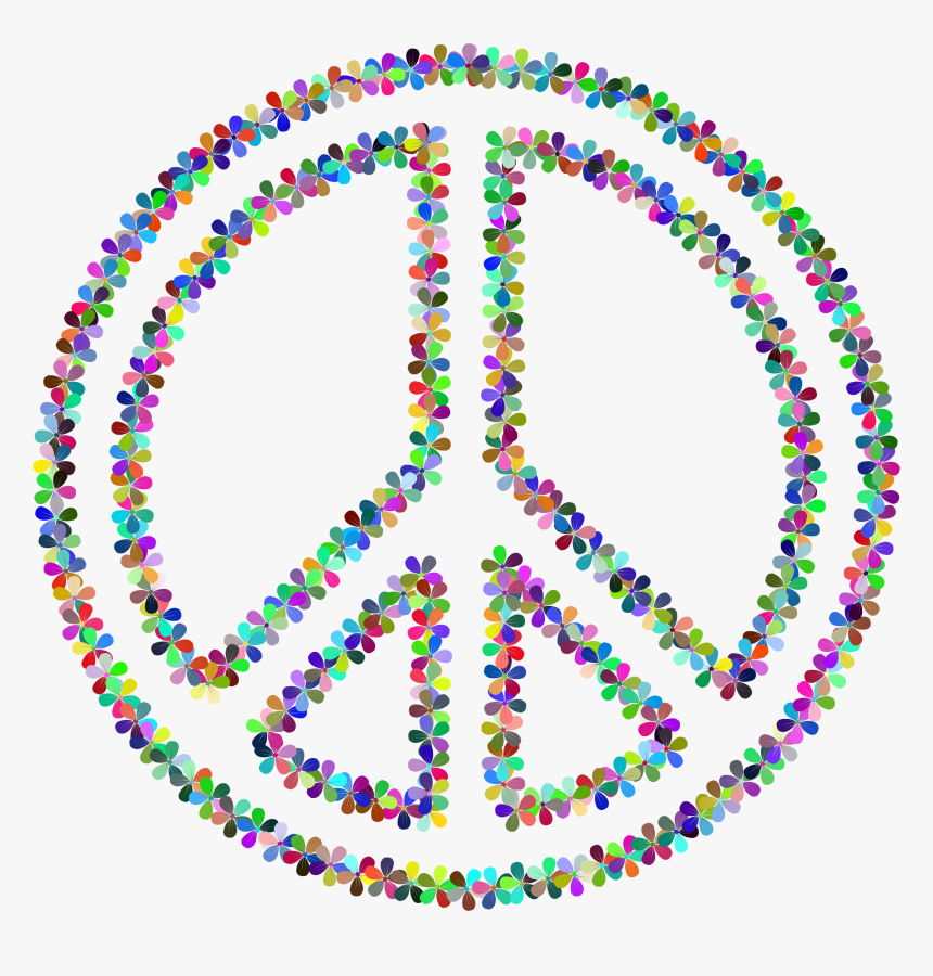 Prismatic Floral Peace Sign Outline Clip Arts - Transparent Background Peace Symbol Png, Png Download, Free Download