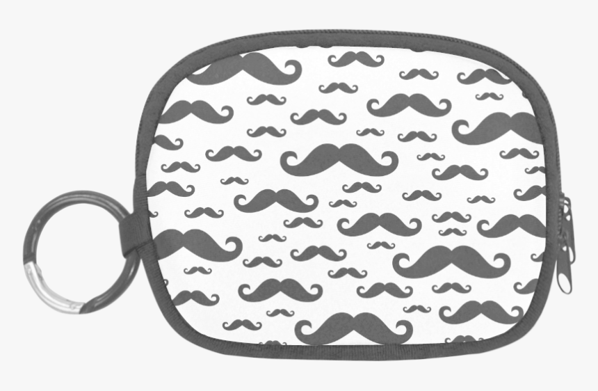 Black Handlebar Mustache / Moustache Pattern Coin Purse - Moustache, HD Png Download, Free Download
