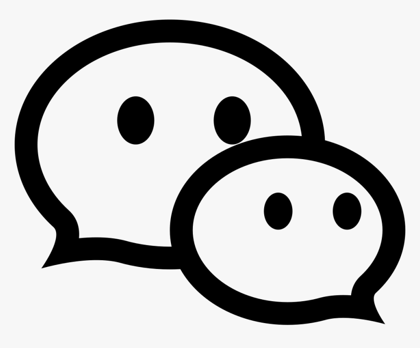 Transparent Wechat Png - Wechat Logo Black And White, Png Download, Free Download