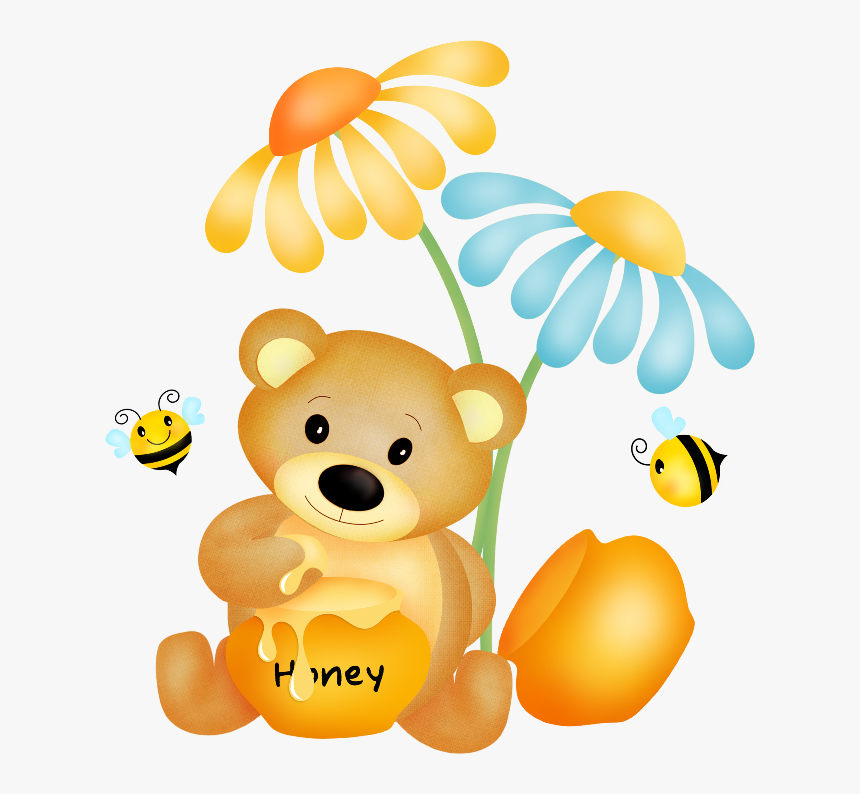 Cute Bear And Bee Clipart - Bear And Honey Cartoon, HD Png Download - kindpng Cute Bear And Bee Clipart - Bear And Honey Cartoon, HD Png Download - kindpng