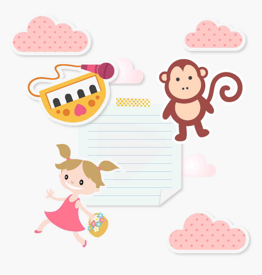 Hand Drawn Cartoon Monkey Paper Element - Paper, HD Png Download, Free Download