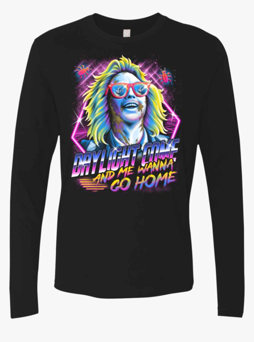 Beetlejuice 80s Nostalgia Men"s Premium Long Sleeve - Beetlejuice Daylight Come And Me Wanna Go Home T Shirt, HD Png Download, Free Download
