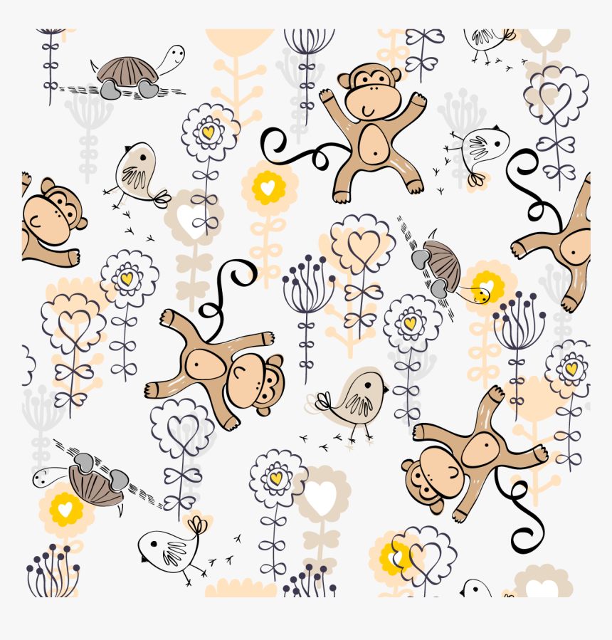 Vector Cartoon Monkey Hd Image Free Png Clipart - Background Monyet Kartun, Transparent Png, Free Download