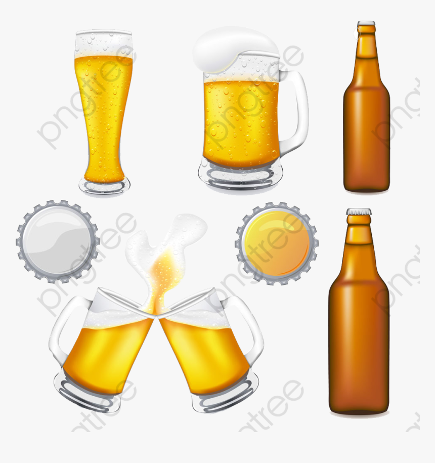 Cartoon Beer Mug Bottle Image, Cartoon Clipart, Beer - Beer Bottle And Mug Clipart, HD Png Download, Free Download