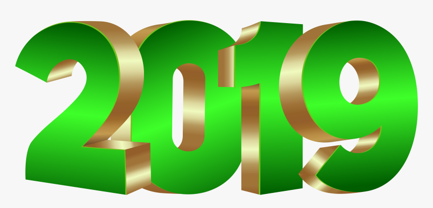 Png Transparent Happy New Year 2019 Png Clipart , Png - 2019 Green And Gold, Png Download, Free Download