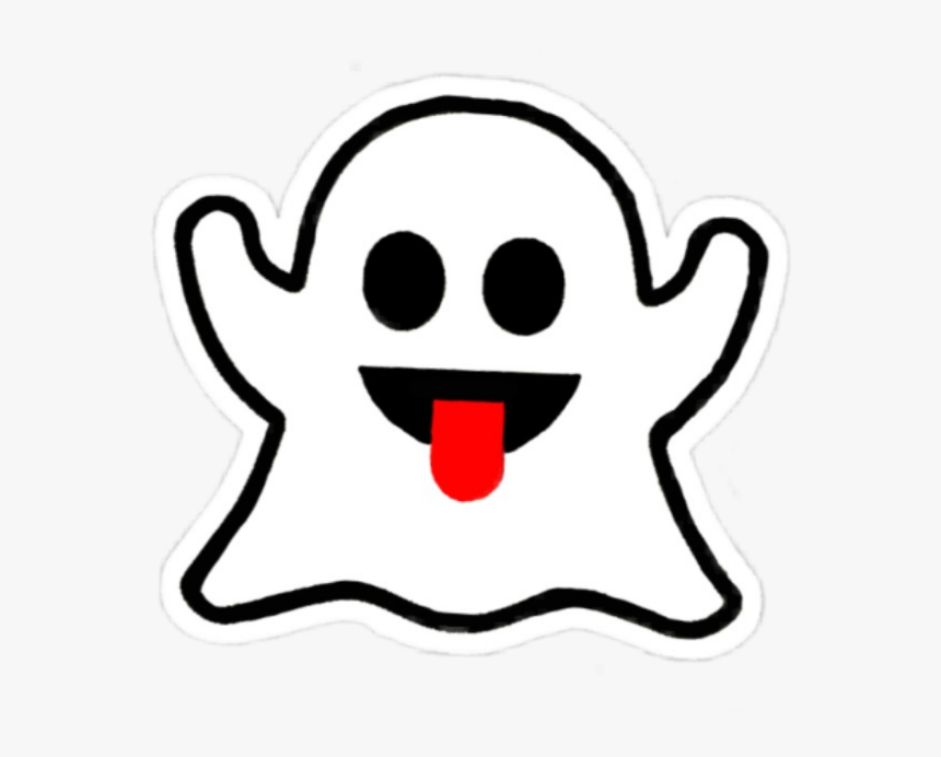 #boo #ghost #cute #white #kawaii #black #emot #snapchat - Ghost Clipart Black And White, HD Png Download, Free Download