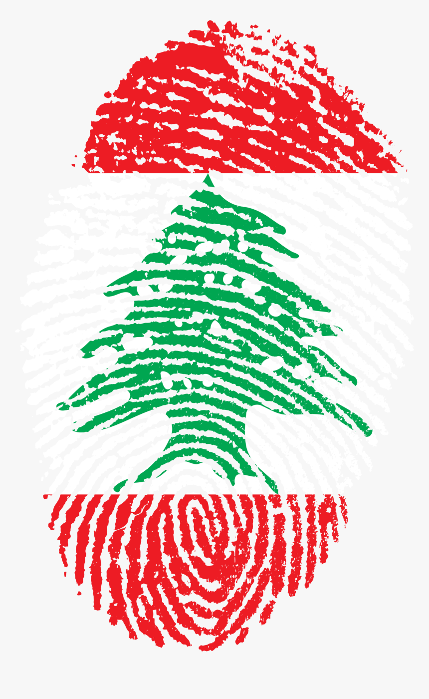 Lebanon Flag Fingerprint Country - Lebanon Flag Fingerprint, HD Png Download, Free Download