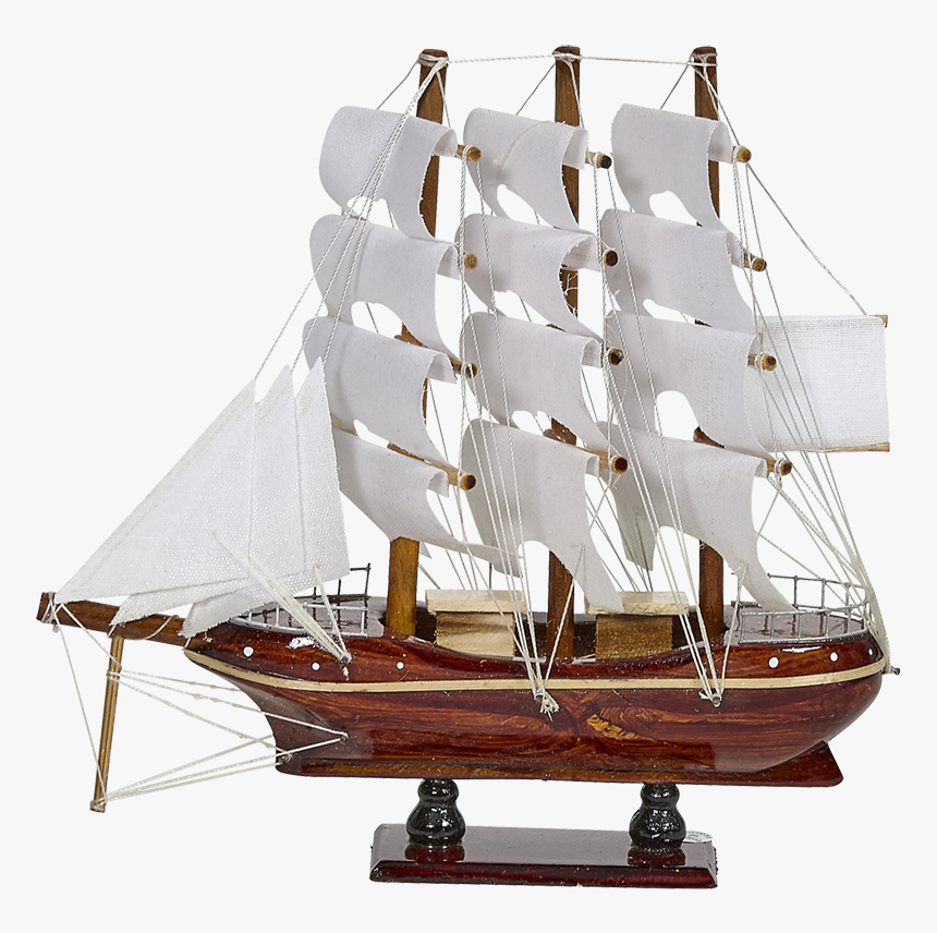 Wooden Sailing Ship White Sails -8", HD Png Download, Free Download