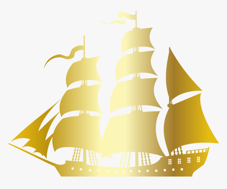 Sailing Ship Silhouette Sailboat - Pirate Boat Vector Png, Transparent Png, Free Download