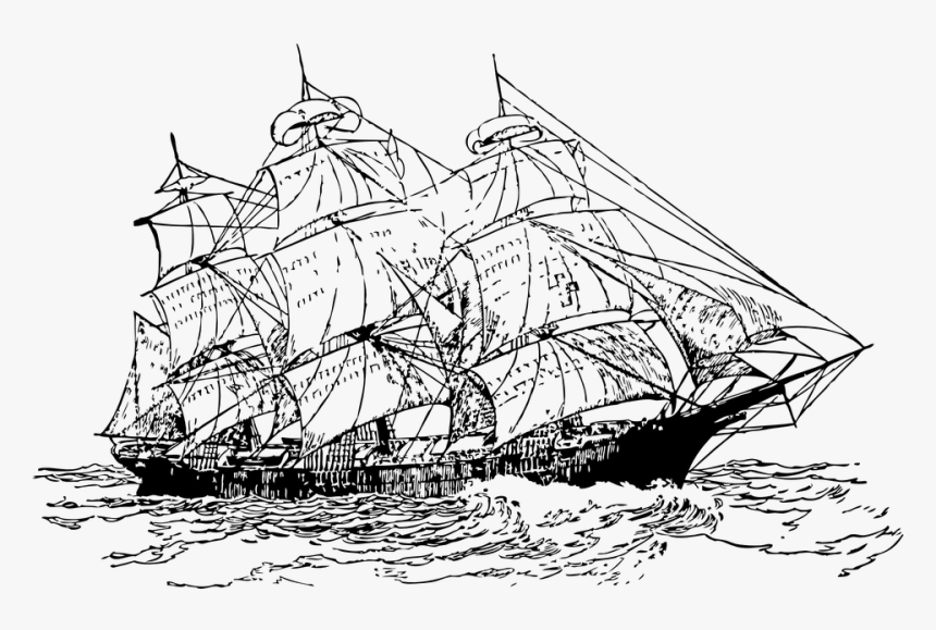 Sailor, Sailing Ship, Maritime, Sailing, Ship - Sailing Ship Line Art, HD Png Download, Free Download