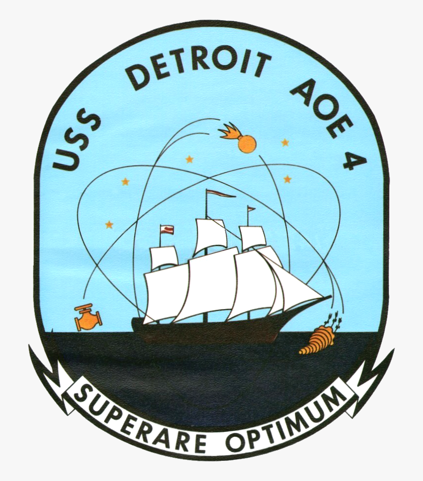 Uss Detroit Crest 1970 - Uss Seattle Aoe 3 Crest, HD Png Download, Free Download