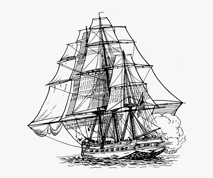 Transparent Sailing Ship Png - Ship Drawing Png, Png Download, Free Download