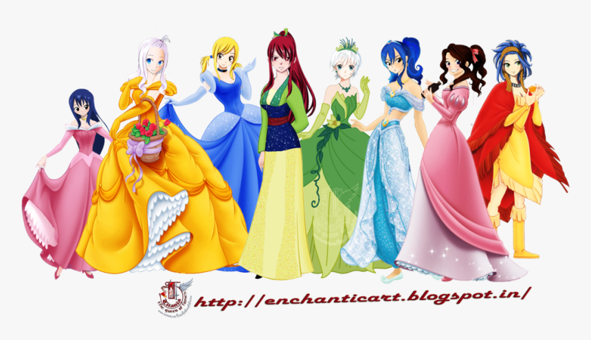 Crossover Fairy Tail Girls X Disney Princesses - Fairy Tail Disney Princess, HD Png Download, Free Download