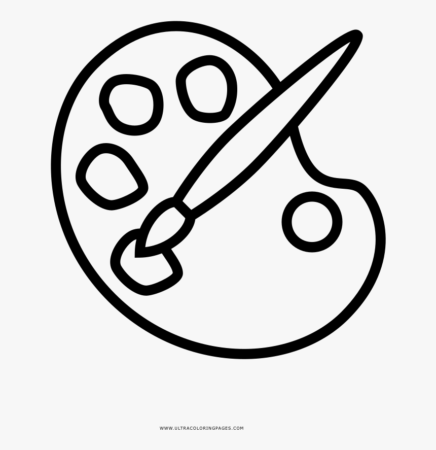 Paint Palette Coloring Page - Paint Coloring Page, HD Png Download, Free Download