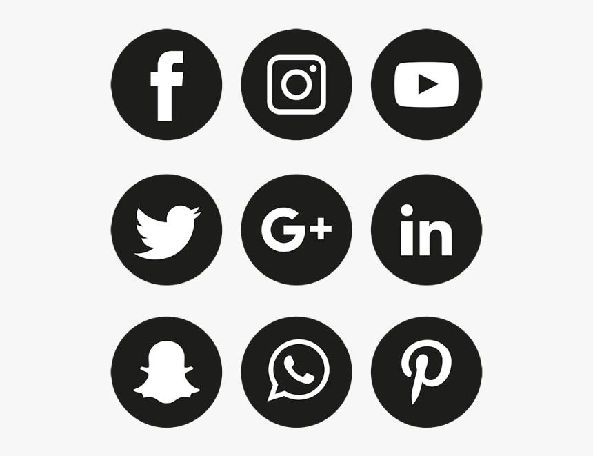 social media logo black and white png