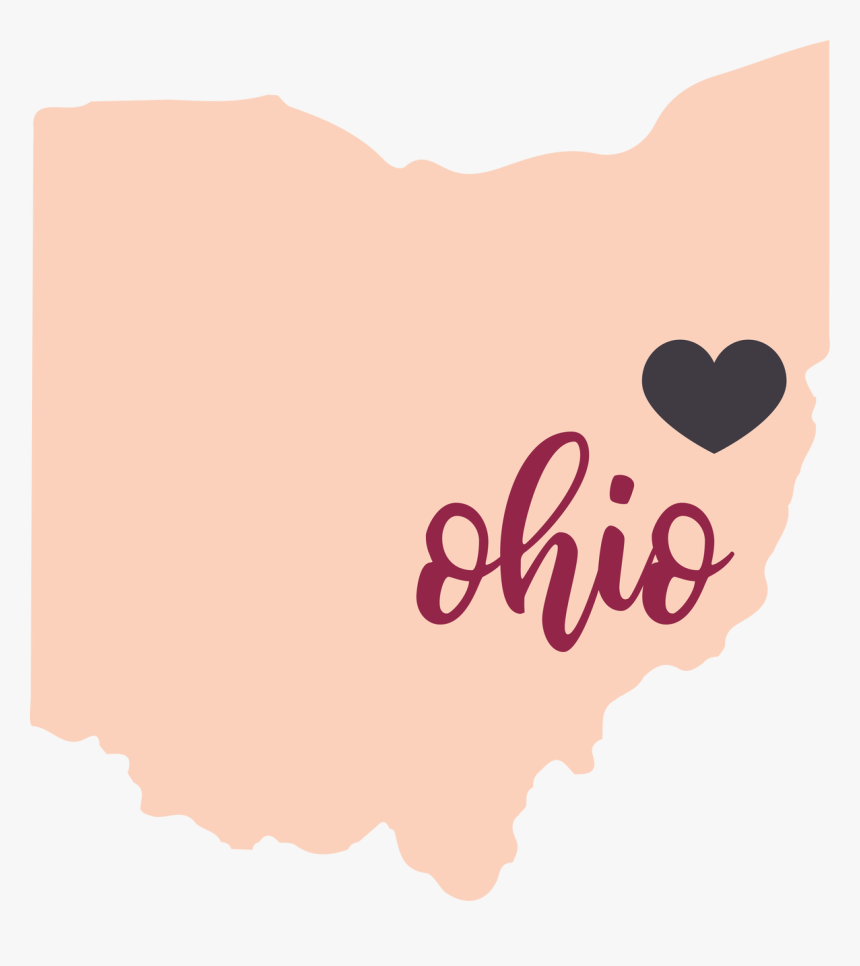 Ohio State Svg Cut File - Ohio With Heart Clipart, HD Png Download, Free Download