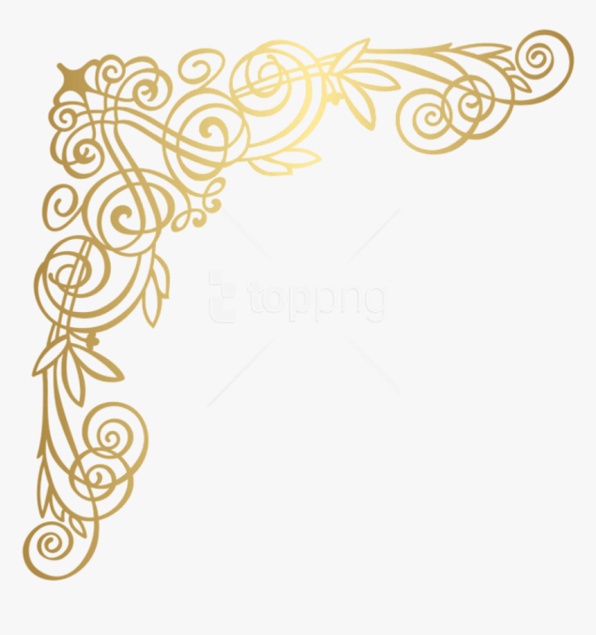 Corner Design Png - Transparent Background Gold Corner Border Png, Png Download, Free Download