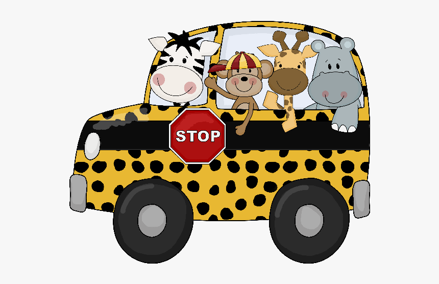 School Bus School Bus Lion Clip Art - Jungle Animals In School Clipart, HD Png Download, Free Download