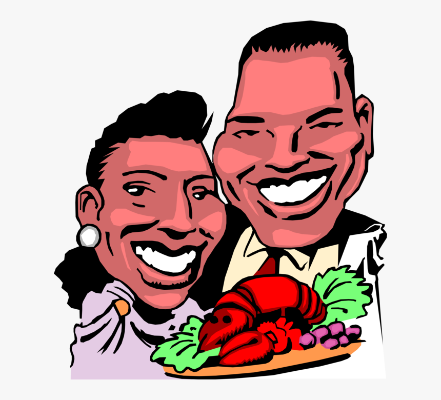 Vector Illustration Of African American Couple Enjoy - Cartoon Couples, HD Png Download, Free Download