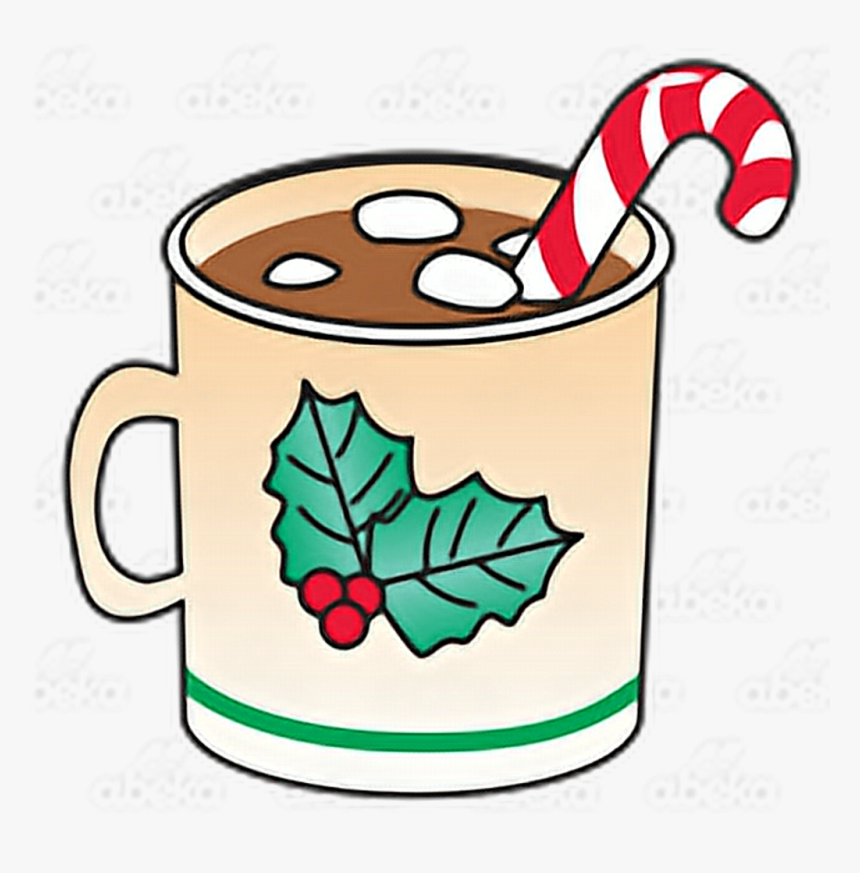 Xmas Christmas Navidad Chocolate Marshmallow Hotchocola - Hot Chocolate With Marshmallows And Candy Cane, HD Png Download, Free Download