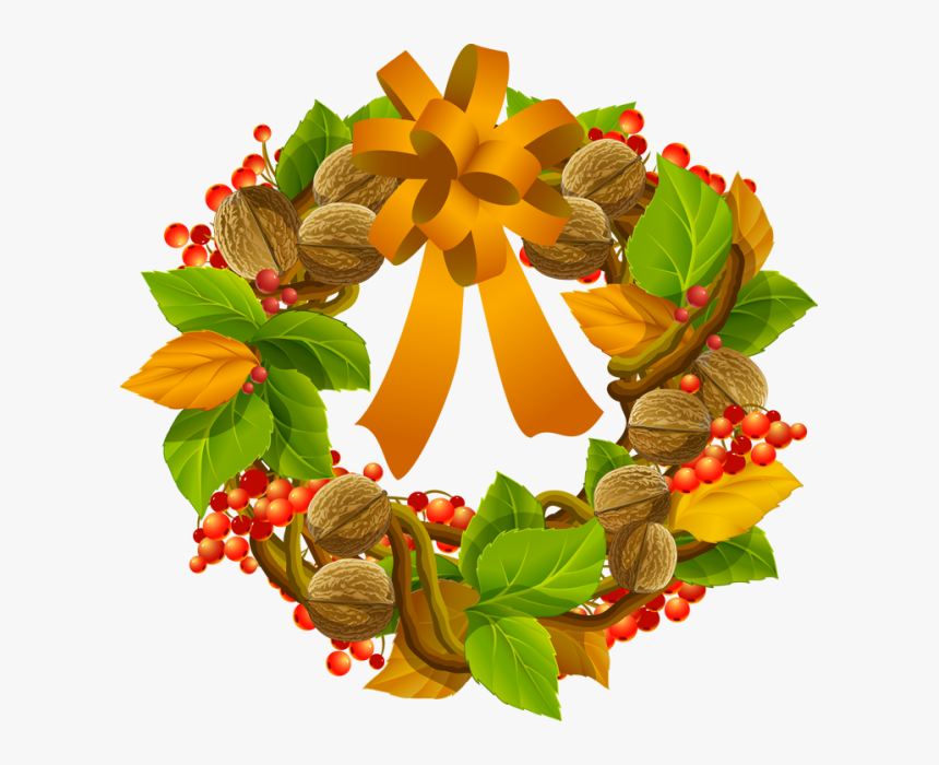 Transparent Fall Wreath Png - Thanksgiving Wreath Clipart, Png Download, Free Download