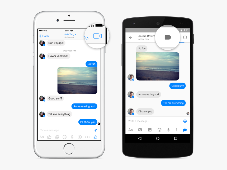 Facebook Messenger Ios Vs Android, HD Png Download, Free Download