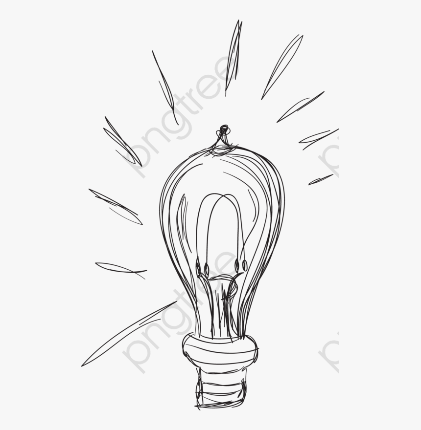 Pencil Light Bulb Drawing - Bombillo Dibujo A Lapiz, HD Png Download, Free Download