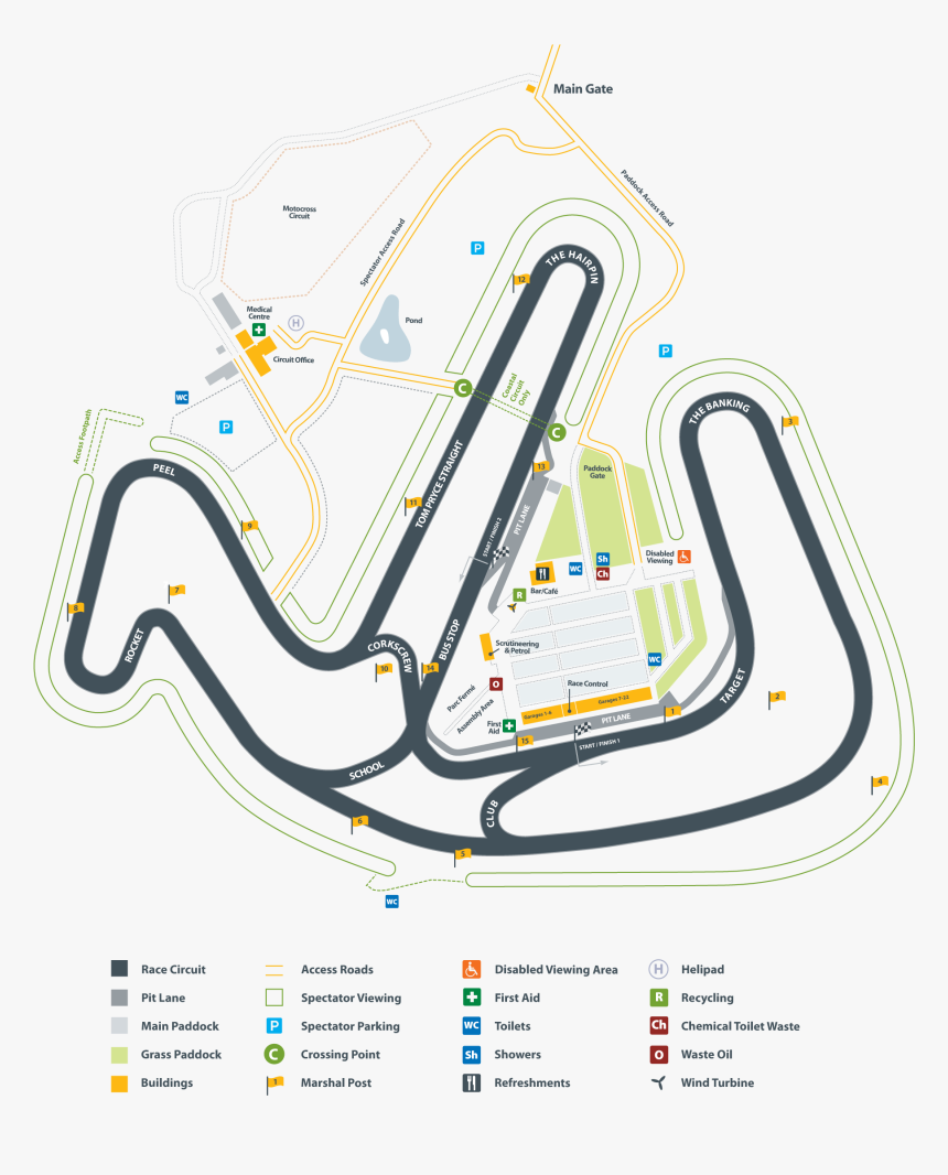 Anglesey Race Track - Map Of All Race Tracks In Uk, HD Png Download, Free Download